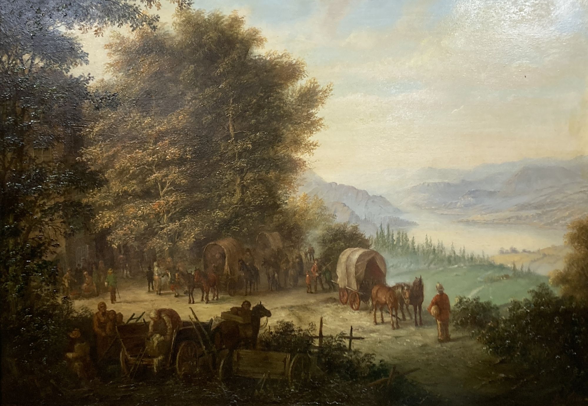 After Theobold Michau (1676-1765), oil on panel, The Meeting Place, 48 x 69cm